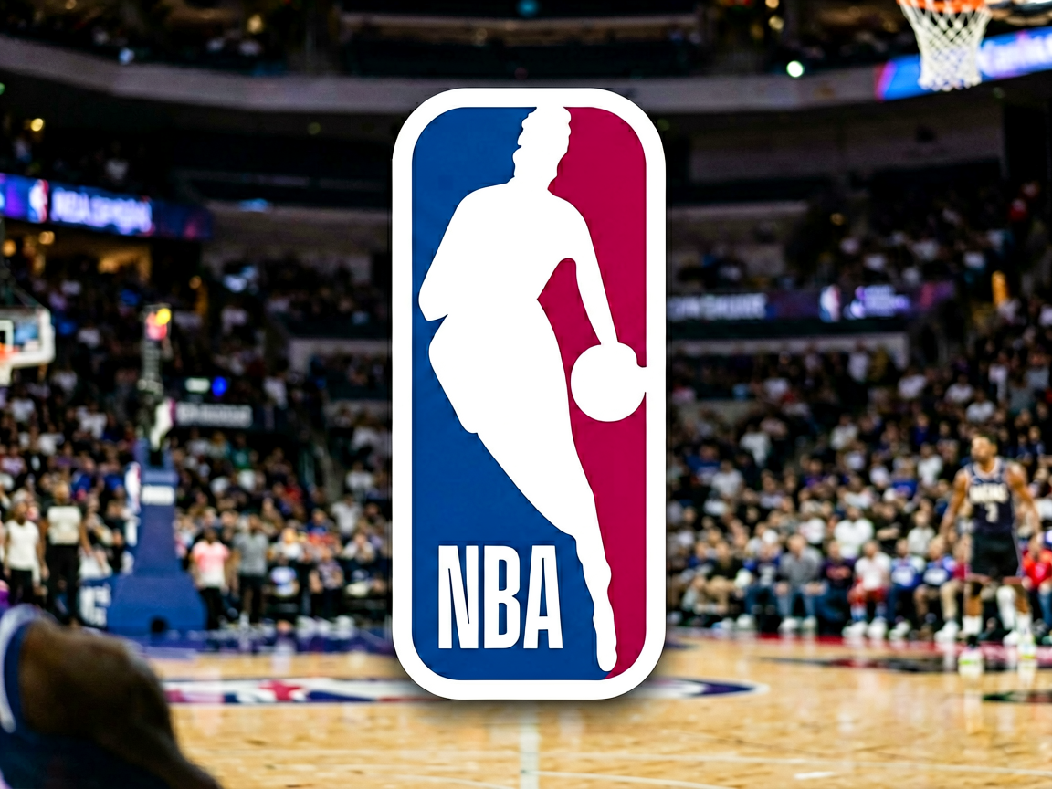 NBA联赛标志与比赛场景